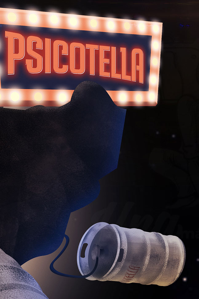 Cerveza Artesanal Psicotella - Ilustración Publicitaria - UNAmasque1000