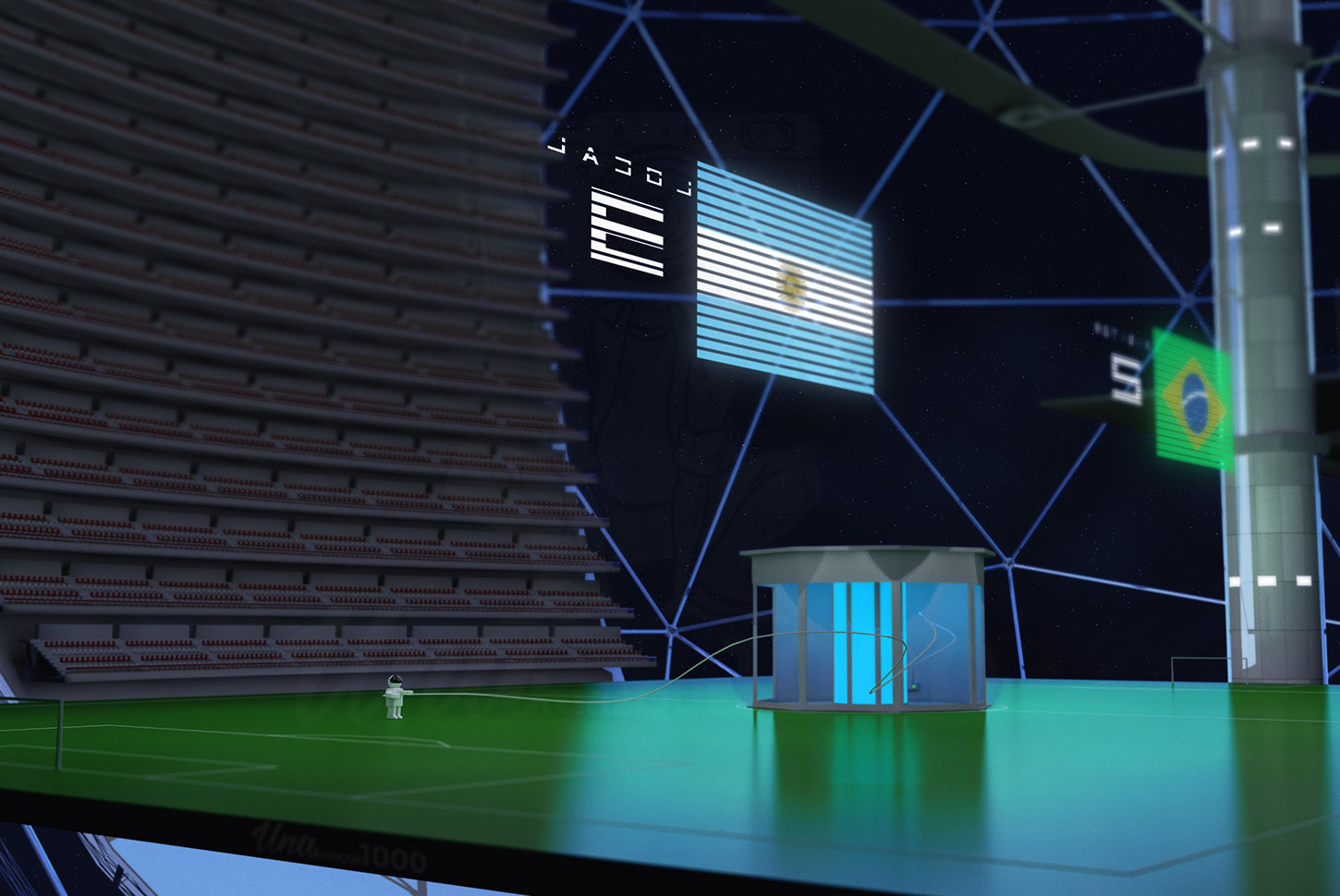 Diseño 3D Space Stadium - Nike JJOO 3025 - UNAmasque1000 - Imagen publicitaria